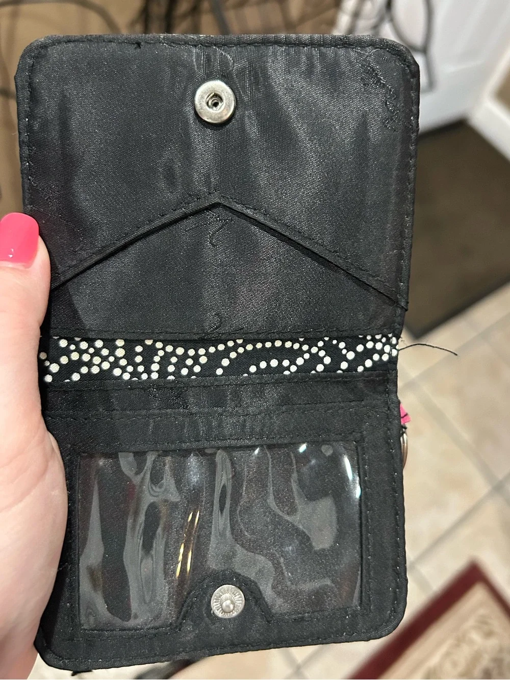 Floral Quilted Wristlet and matching Wallet in Black with Pink & Blue - NEW - Picture 10 of 12